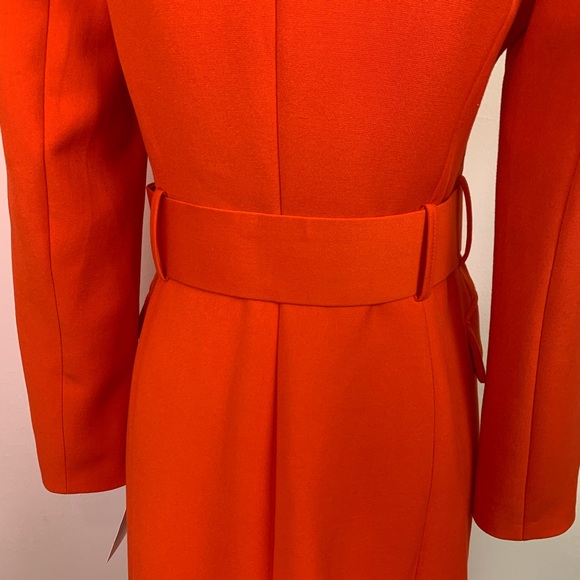 New! ZARA Orange Belted Frock Blazer Coat - Picture 10 of 13